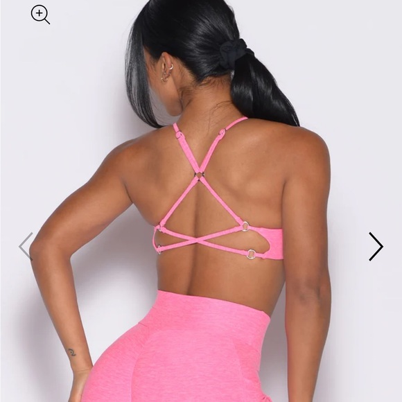 Bombshell Sportswear Pink Strappy Sports Bra - Picture 1 of 10